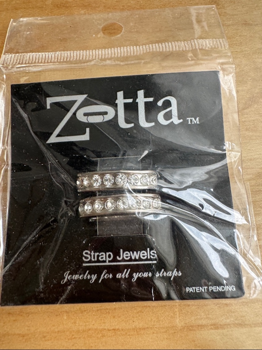 Women’s Silver Crystal Strap Rings - Clear Rhinestone Accent